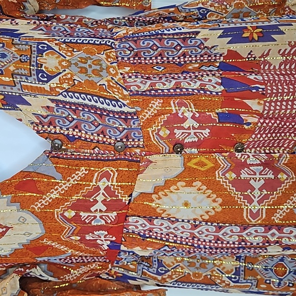 *NWT* RAGA Sunset Flutter Sleeve Metallic Dress - Picture 5 of 12